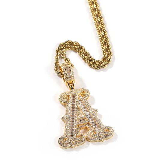 A-Z Initial Letter Necklace (Cuban Zirconia)