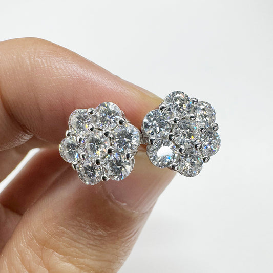14K Moissanite 925 Sterling Silver Stud Earring